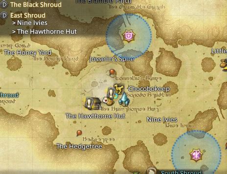 botanist leves - levemete FFXIV locations.